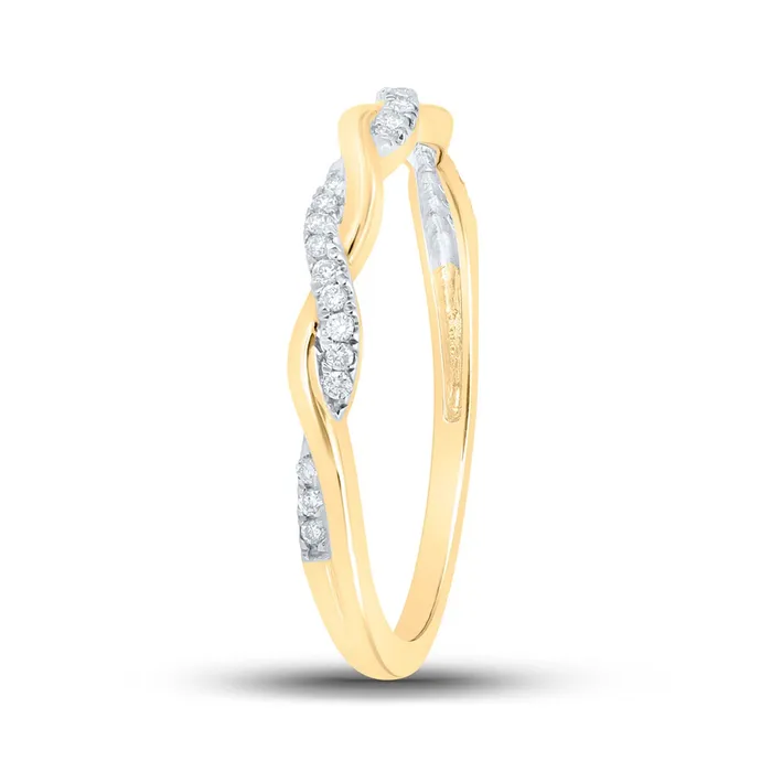 10Kt Yellow Gold Womens Round Diamond Twist Stackable Band Ring 112 Cttw S7 GND Rings 10Kt Yellow Gold Womens Round Diamond Twist Stackable Band Ring 112 Cttw S7 GND Rings
