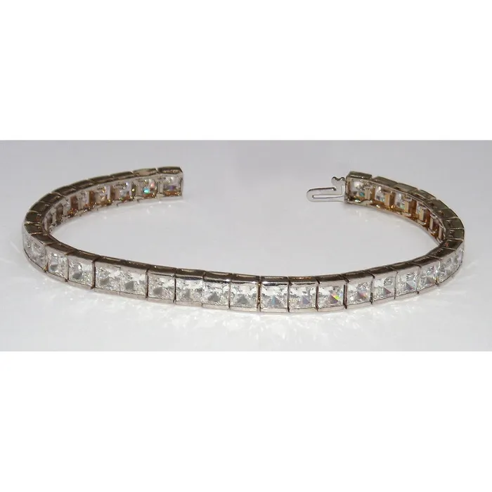 1620 Ct Real Natural Earth Mined Diamonds Tennis Bracelet Princess Diamonds GB Bracelets 1620 Ct Real Natural Earth Mined Diamonds Tennis Bracelet Princess Diamonds GB Bracelets