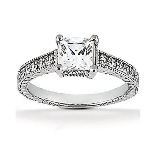 251 Carat Natural Earth Mined Diamond Antique Style Ring With Accents White Gold Jewelry GB Rings 251 Carat Natural Earth Mined Diamond Antique Style Ring With Accents White Gold Jewelry GB Rings