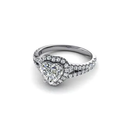 265 Carats Heart Natural Earth Mined Diamond Halo Ring White Gold 14K GB Rings 265 Carats Heart Natural Earth Mined Diamond Halo Ring White Gold 14K GB Rings