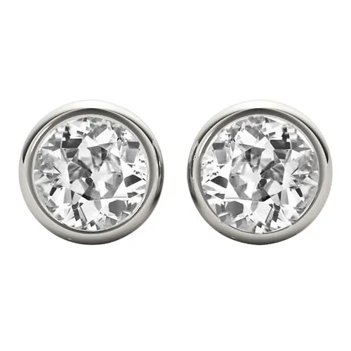 350 Ct Stud Earrings Round Old Mine Genuine Diamond Bezel Set White Gold HarryChadEntcom Earrings 350 Ct Stud Earrings Round Old Mine Genuine Diamond Bezel Set White Gold HarryChadEntcom Earrings