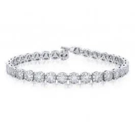 7 Carats Prong Set Round Natural Earth Mined Diamond Tennis Bracelet Solid White Gold GB Bracelets 7 Carats Prong Set Round Natural Earth Mined Diamond Tennis Bracelet Solid White Gold GB Bracelets