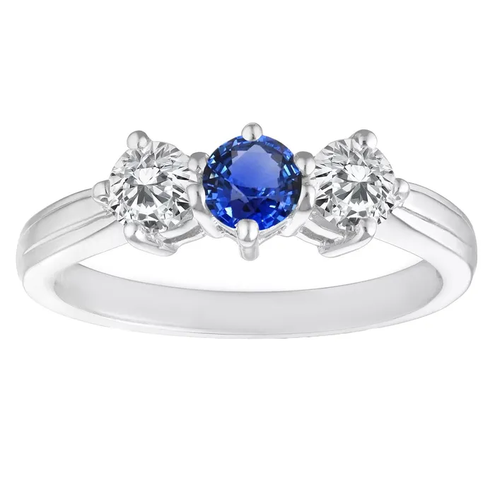Anniversary 3 Stone Ring Round Blue Sapphire 4 Carats Natural Earth Mined Diamonds HarryChadEntcom Rings Anniversary 3 Stone Ring Round Blue Sapphire 4 Carats Natural Earth Mined Diamonds HarryChadEntcom Rings