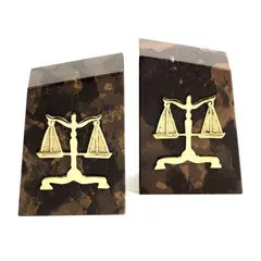 Bey Berk Tiger Eye Marble Bookends With Gold Plated Legal Emblem Bracelets Bey Berk Tiger Eye Marble Bookends With Gold Plated Legal Emblem Bracelets