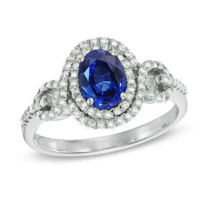 Blue AAA Ceylon Sapphire With Natural Earth Mined Diamond Ring 275 Carats Gold Jewelry GB Rings Blue AAA Ceylon Sapphire With Natural Earth Mined Diamond Ring 275 Carats Gold Jewelry GB Rings
