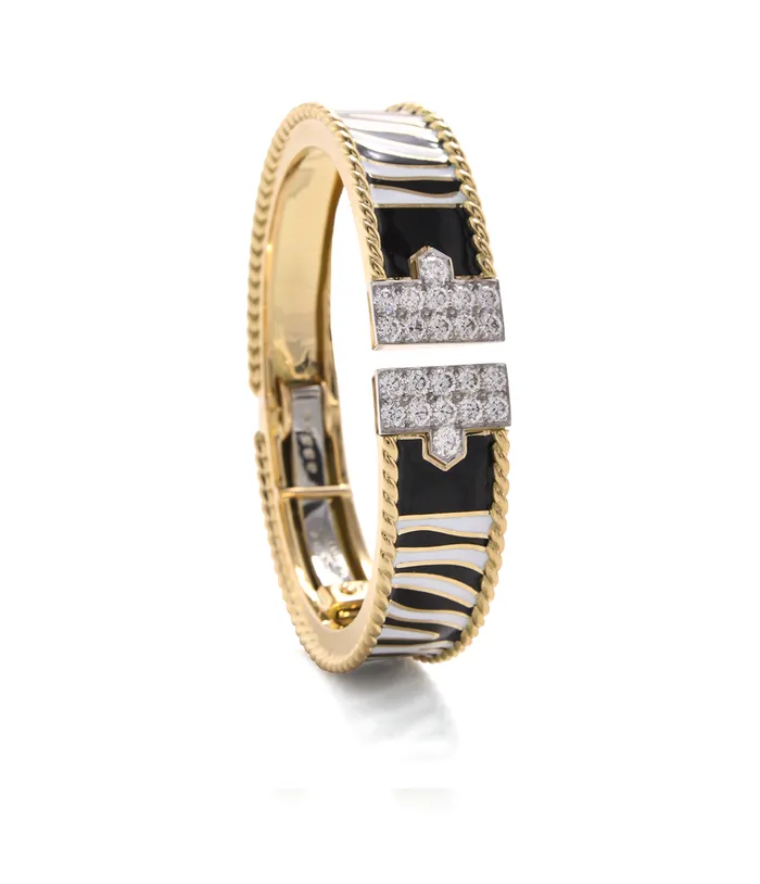Bracelets David Webb Rope Lane Bracelet with Zebra Stripe
