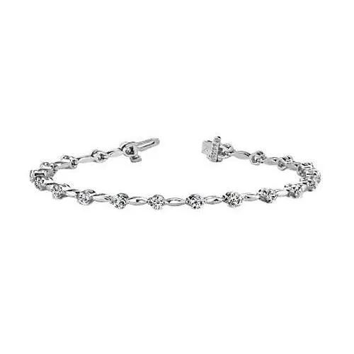Bracelets GB Gorgeous Round Real Natural Earth Mined Diamond Tennis Bracelet White Gold Jewelry 3 Carats Bracelets GB Gorgeous Round Real Natural Earth Mined Diamond Tennis Bracelet White Gold Jewelry 3 Carats