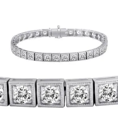 Bracelets GB Round Natural Earth Mined Diamond Tennis Bracelet Gold White 14K Women Jewelry 350 Carats Bracelets GB Round Natural Earth Mined Diamond Tennis Bracelet Gold White 14K Women Jewelry 350 Carats