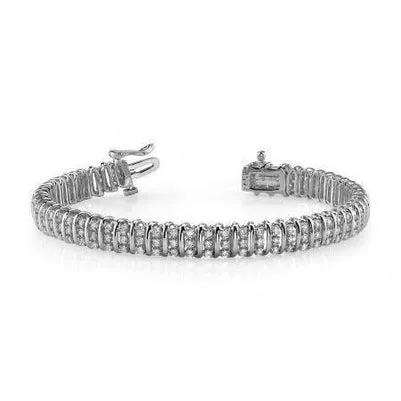 Bracelets GB Round Natural Earth Mined Diamond Tennis Bracelet Solid Gold 14K Jewelry 16 Carats Bracelets GB Round Natural Earth Mined Diamond Tennis Bracelet Solid Gold 14K Jewelry 16 Carats