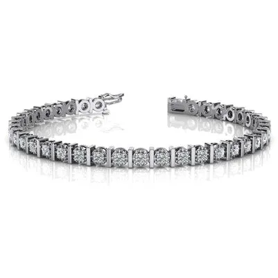 Bracelets GB Tennis Bracelet Solid Jewelry 925 Carats Sparkling Round Natural Earth Mined Diamond Bracelets GB Tennis Bracelet Solid Jewelry 925 Carats Sparkling Round Natural Earth Mined Diamond