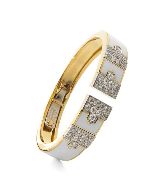 Bracelets Lane Bracelet White Enamel David Webb