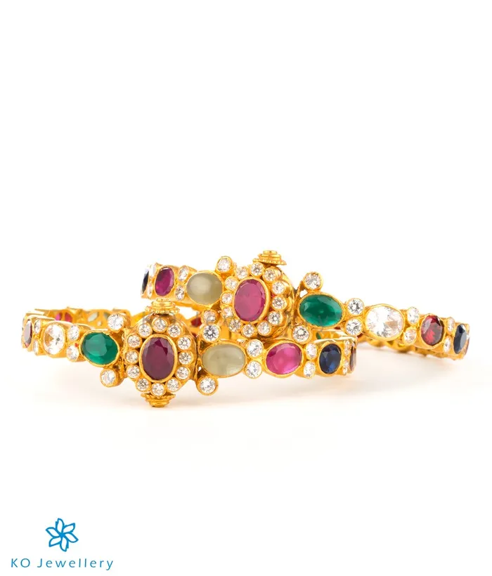 Bracelets Silversmith The Harini Silver Navratna BraceletSize 22242628