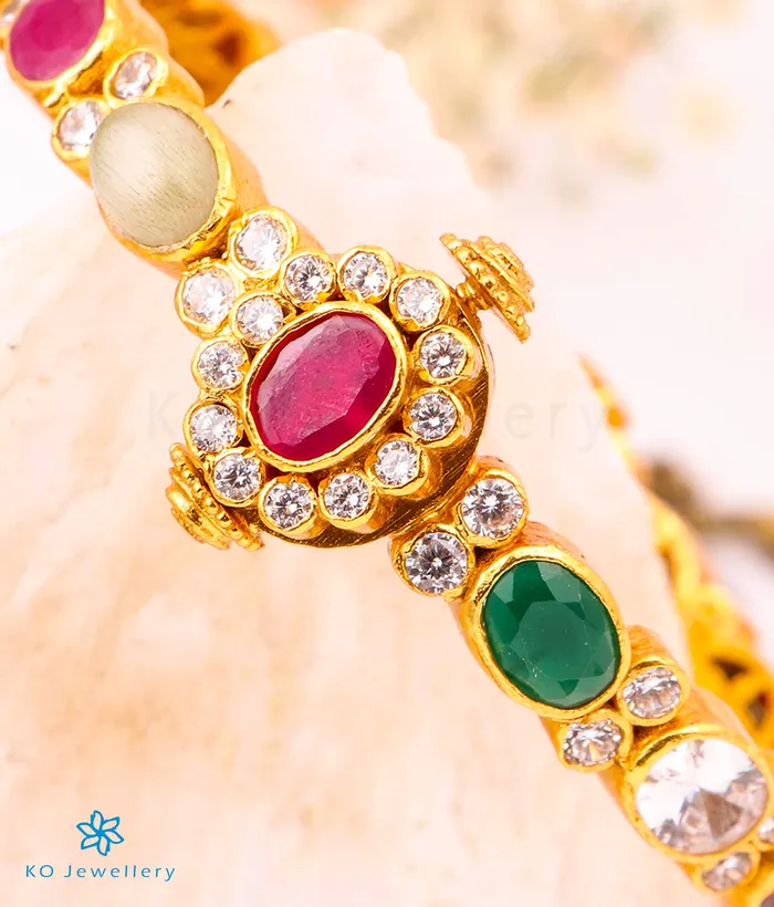 Bracelets Silversmith The Harini Silver Navratna BraceletSize 22242628