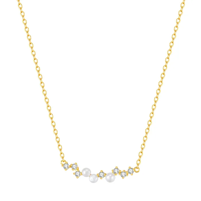 Cluster Pearl Pendant Necklace Sterling Silver Hey Happiness Necklaces