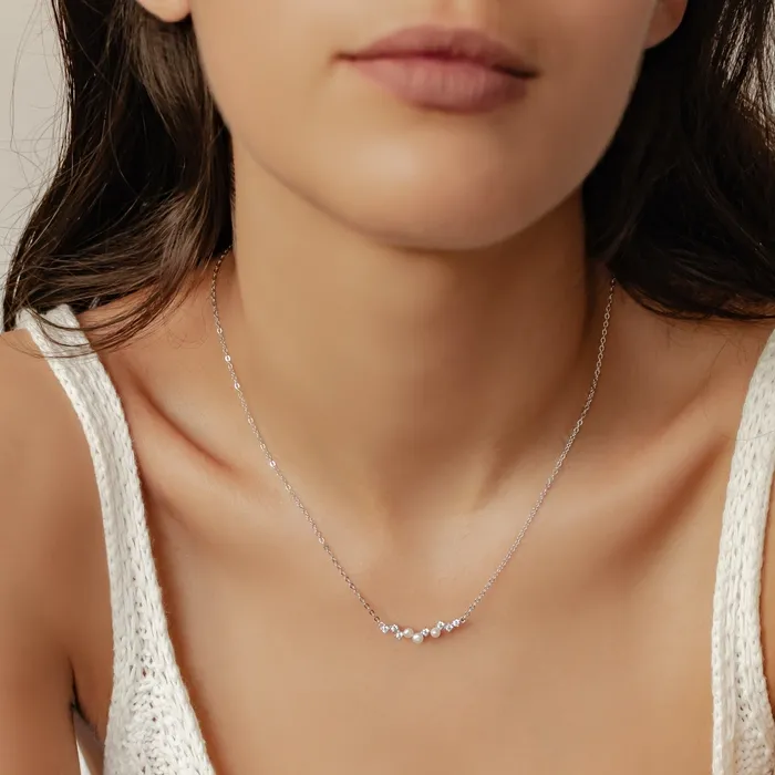 Cluster Pearl Pendant Necklace Sterling Silver Hey Happiness Necklaces Cluster Pearl Pendant Necklace Sterling Silver Hey Happiness Necklaces