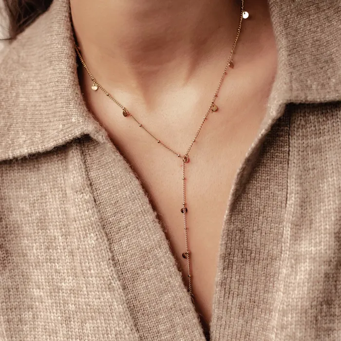 Coin Y Lariat Necklace Waterproof Hey Happiness Necklaces Coin Y Lariat Necklace Waterproof Hey Happiness Necklaces