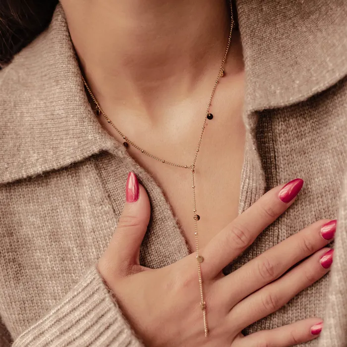 Coin Y Lariat Necklace Waterproof Hey Happiness Necklaces Coin Y Lariat Necklace Waterproof Hey Happiness Necklaces