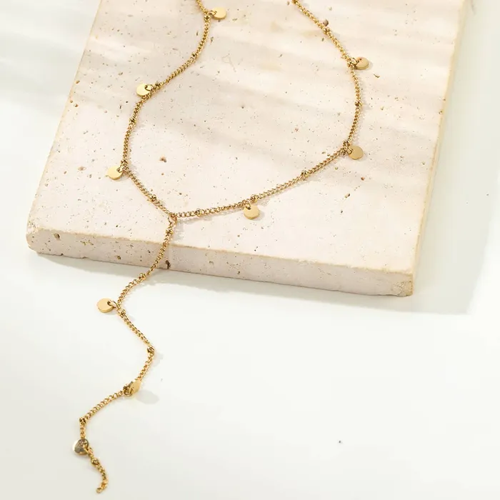 Coin Y Lariat Necklace Waterproof Hey Happiness Necklaces Coin Y Lariat Necklace Waterproof Hey Happiness Necklaces