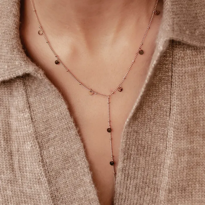 Coin Y Lariat Necklace Waterproof Hey Happiness Necklaces Coin Y Lariat Necklace Waterproof Hey Happiness Necklaces