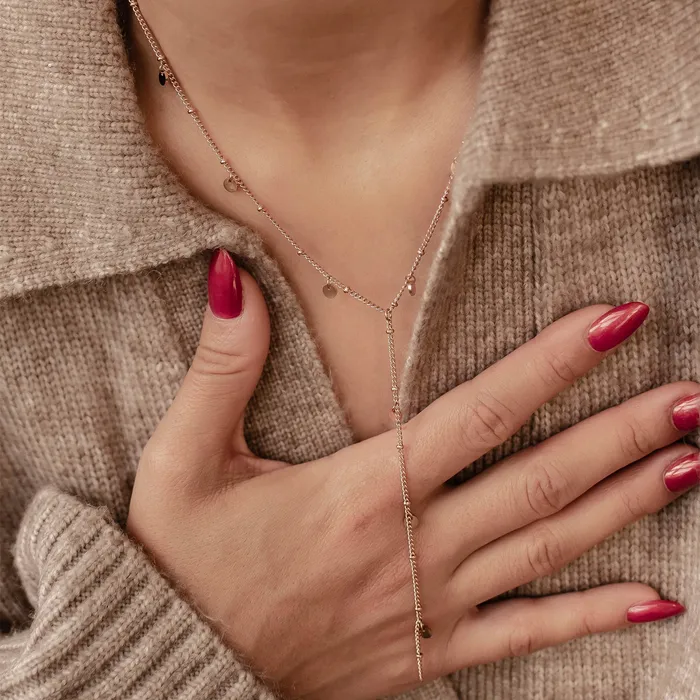 Coin Y Lariat Necklace Waterproof Hey Happiness Necklaces Coin Y Lariat Necklace Waterproof Hey Happiness Necklaces