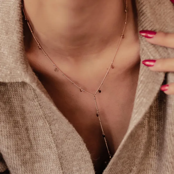 Coin Y Lariat Necklace Waterproof Hey Happiness Necklaces Coin Y Lariat Necklace Waterproof Hey Happiness Necklaces