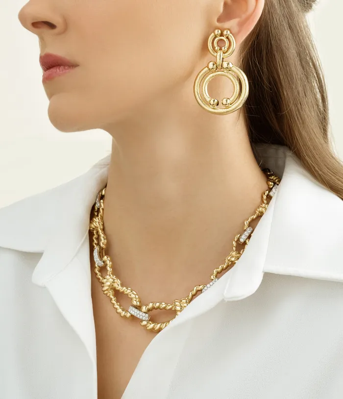 David Webb Earrings Dotted Doorknocker Earrings