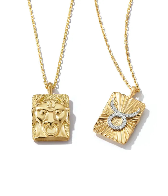 David Webb Workshop Necklaces Taurus Zodiac Pendant Necklace Diamonds
