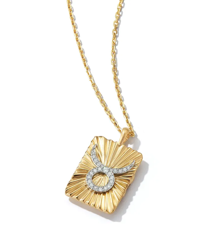 David Webb Workshop Necklaces Taurus Zodiac Pendant Necklace Diamonds