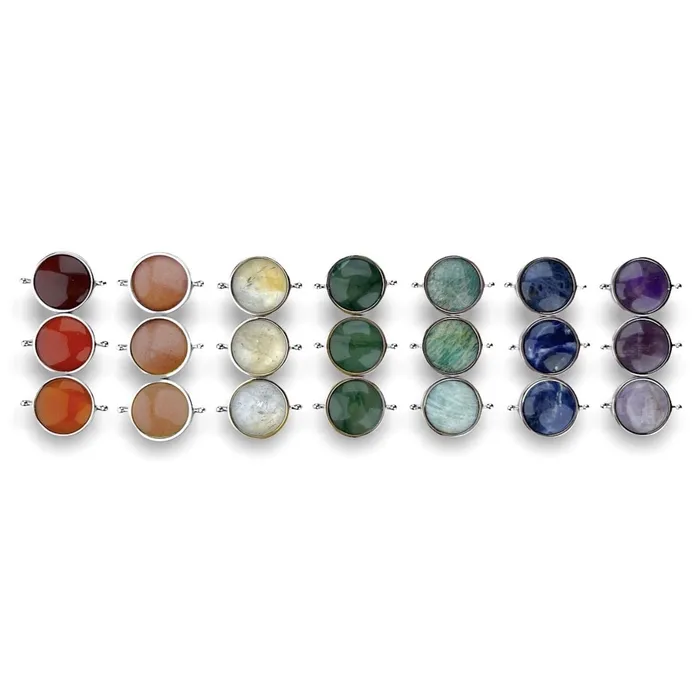 Deluxe Crystal Chakra 7 in 1 Fidget Ring Gift Set MyCONQUERing Rings