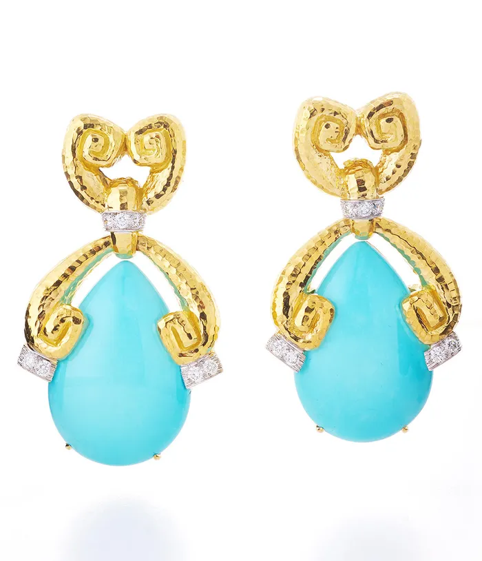 Demetra Scroll Drop Earrings David Webb Earrings
