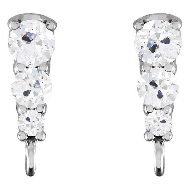 Earrings 8 Carats Round Old Miner 3 Stone Genuine Diamond Stud Earrings White Gold HarryChadEntcom Earrings 8 Carats Round Old Miner 3 Stone Genuine Diamond Stud Earrings White Gold HarryChadEntcom