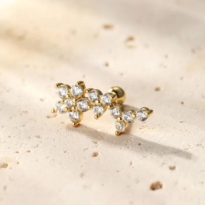 Earrings Bloom Stud Earring Piercing Sterling Silver Hey Happiness Earrings Bloom Stud Earring Piercing Sterling Silver Hey Happiness