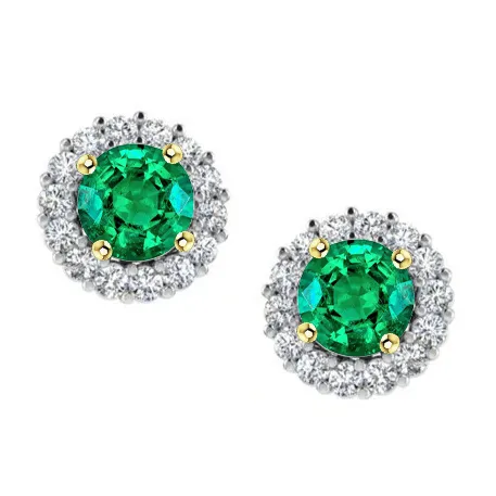 Earrings Elegant Round Diamond Green Emerald Halo Studs Earrings HarryChadEntcom Earrings Elegant Round Diamond Green Emerald Halo Studs Earrings HarryChadEntcom