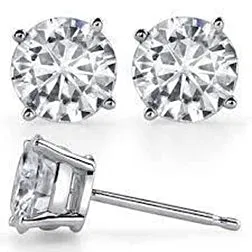 Earrings GB 2 Carats Round Cut Natural Earth Mined Diamond Stud Ear Ring White Gold Women Jewelry Earrings GB 2 Carats Round Cut Natural Earth Mined Diamond Stud Ear Ring White Gold Women Jewelry