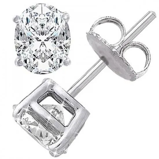 Earrings GB Big Oval Cut 580 Carats Natural Earth Mined Diamonds Women Studs Earrings White Gold Earrings GB Big Oval Cut 580 Carats Natural Earth Mined Diamonds Women Studs Earrings White Gold