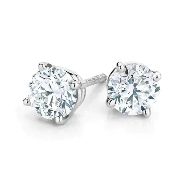 Earrings GB Natural Earth Mined Diamond Lady Studs Earring 4 Carats White Gold 14K