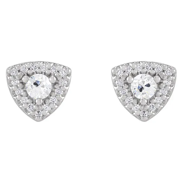 Earrings Halo Natural Earth Mined Diamond Stud Old Cut Earrings 450 Carats Triangle Shaped Jewelry HarryChadEntcom Earrings Halo Natural Earth Mined Diamond Stud Old Cut Earrings 450 Carats Triangle Shaped Jewelry HarryChadEntcom