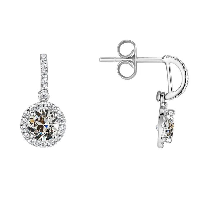 Earrings Halo Real Diamond Round Old Mine Cut Drop Earrings 3 Carats Ladies Jewelry HarryChadEntcom Earrings Halo Real Diamond Round Old Mine Cut Drop Earrings 3 Carats Ladies Jewelry HarryChadEntcom