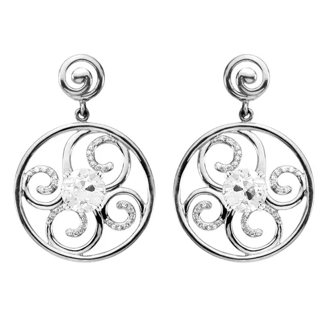 Earrings HarryChadEntcom Circle Drop Natural Diamond Earrings 225 Ct Old Miner Jewelry Earrings HarryChadEntcom Circle Drop Natural Diamond Earrings 225 Ct Old Miner Jewelry