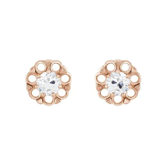 Earrings HarryChadEntcom Rose Gold Genuine Diamond Stud 2 Ct Solitaire Old Miner Earrings Earrings HarryChadEntcom Rose Gold Genuine Diamond Stud 2 Ct Solitaire Old Miner Earrings