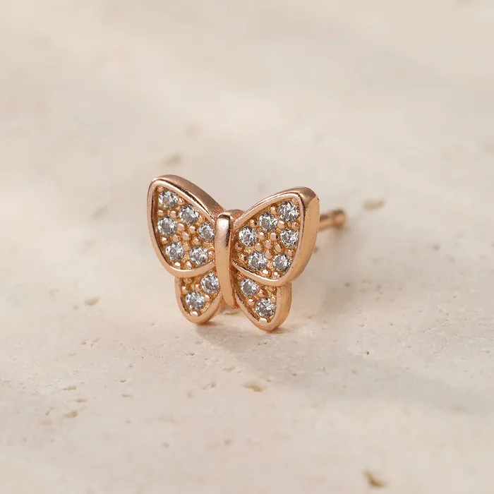 Earrings Hey Happiness Butterfly Stud Earring Sterling Silver Earrings Hey Happiness Butterfly Stud Earring Sterling Silver