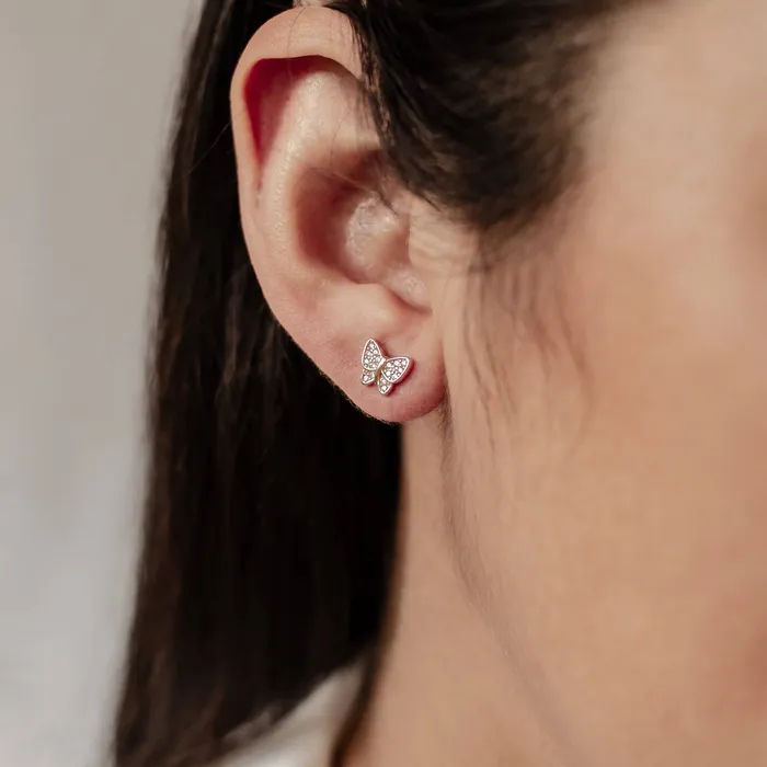 Earrings Hey Happiness Butterfly Stud Earring Sterling Silver Earrings Hey Happiness Butterfly Stud Earring Sterling Silver
