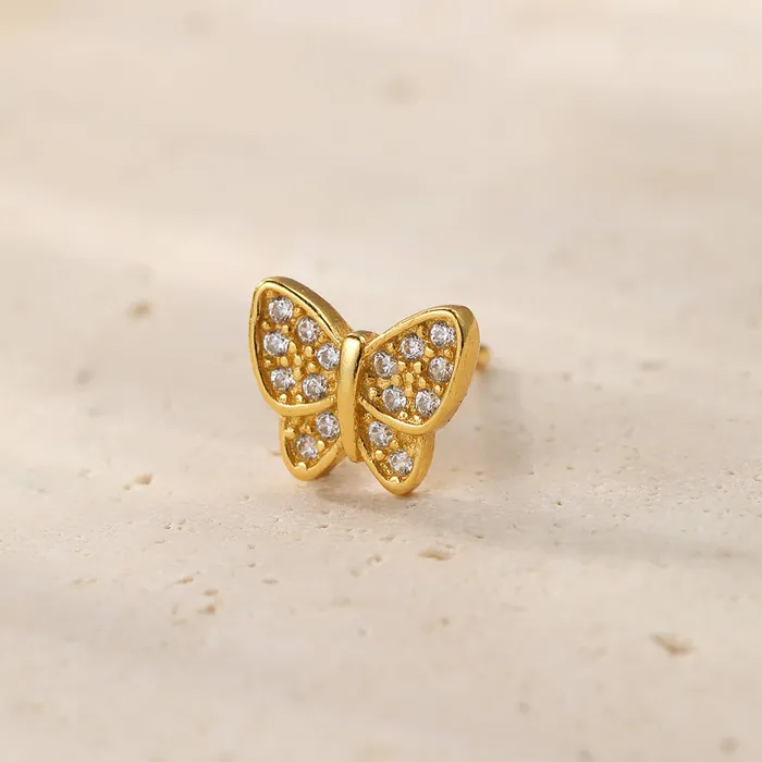 Earrings Hey Happiness Butterfly Stud Earring Sterling Silver Earrings Hey Happiness Butterfly Stud Earring Sterling Silver