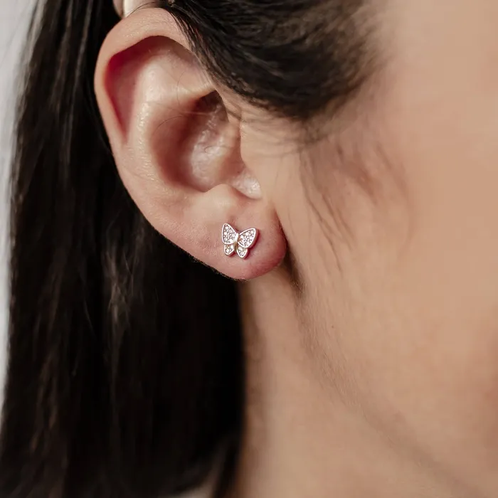Earrings Hey Happiness Butterfly Stud Earring Sterling Silver Earrings Hey Happiness Butterfly Stud Earring Sterling Silver