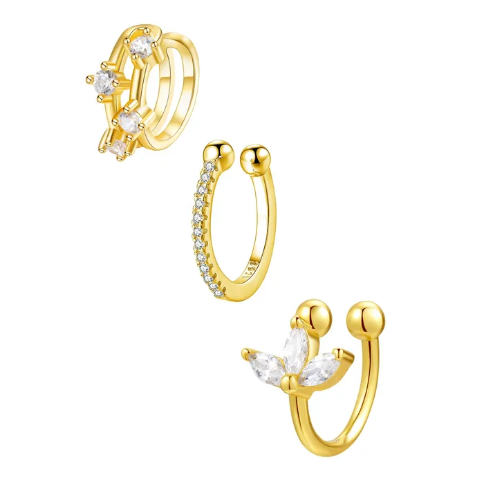 Earrings Hey Happiness Ear Cuff Set Sterling Silver