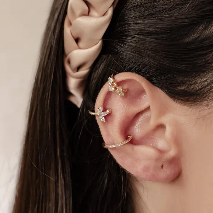 Earrings Hey Happiness Ear Cuff Set Sterling Silver Earrings Hey Happiness Ear Cuff Set Sterling Silver