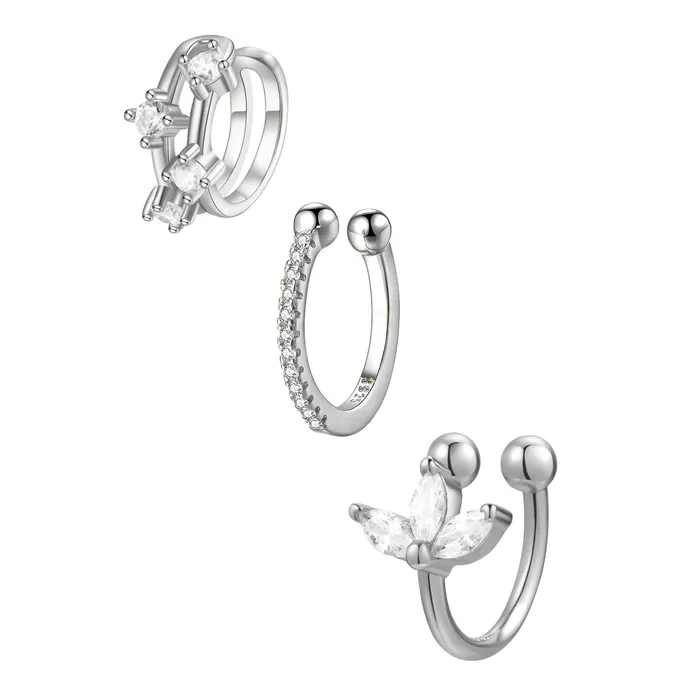 Earrings Hey Happiness Ear Cuff Set Sterling Silver Earrings Hey Happiness Ear Cuff Set Sterling Silver