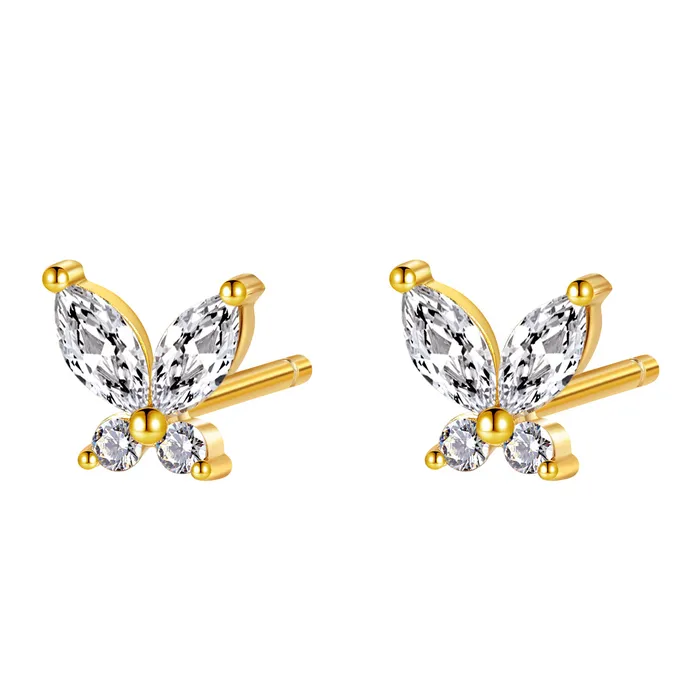 Earrings Hey Happiness Gemstone Butterfly Earrings Sterling Silver Gold