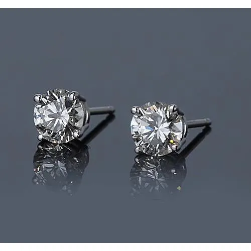 Earrings Natural Earth Mined Diamond Stud Earring 150 Carats Prong Round White Gold 14K GB Earrings Natural Earth Mined Diamond Stud Earring 150 Carats Prong Round White Gold 14K GB