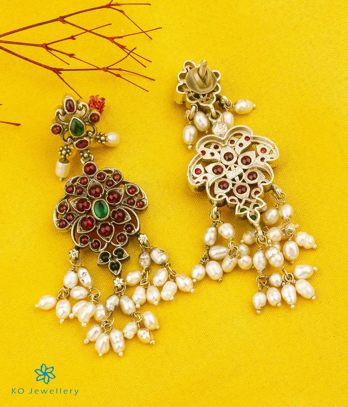 Earrings Silversmith The Sagara Silver Pearl Earrings Oxidised